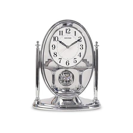 นาฬิกาตั้งโต๊ะ RHYTHM CRP609WR19 7.5X9.5 นิ้ว สีเงิน_0
