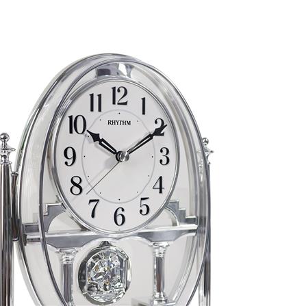 นาฬิกาตั้งโต๊ะ RHYTHM CRP609WR19 7.5X9.5 นิ้ว สีเงิน_1