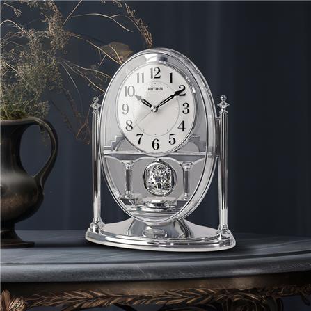 นาฬิกาตั้งโต๊ะ RHYTHM CRP609WR19 7.5X9.5 นิ้ว สีเงิน_4