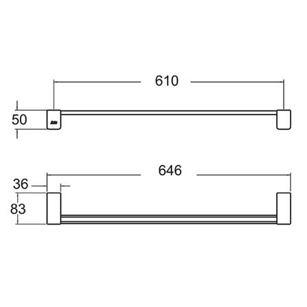 ราวแขวนผ้า AMERICAN STANDARD K-1393-46-BK สีดำ_1