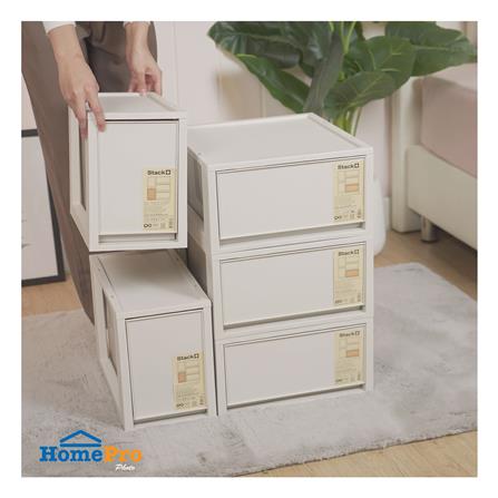 กล่องลิ้นชัก STACKO CIRCULAR SIZE M 19x36.5x26.7 ซม. สีเทา_3