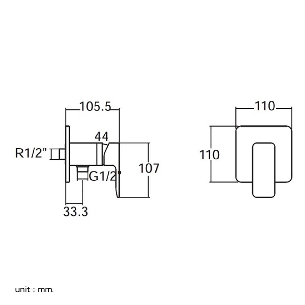 วาล์วฝักบัว 1 ทาง AMERICAN STANDARD A-1326-10BK