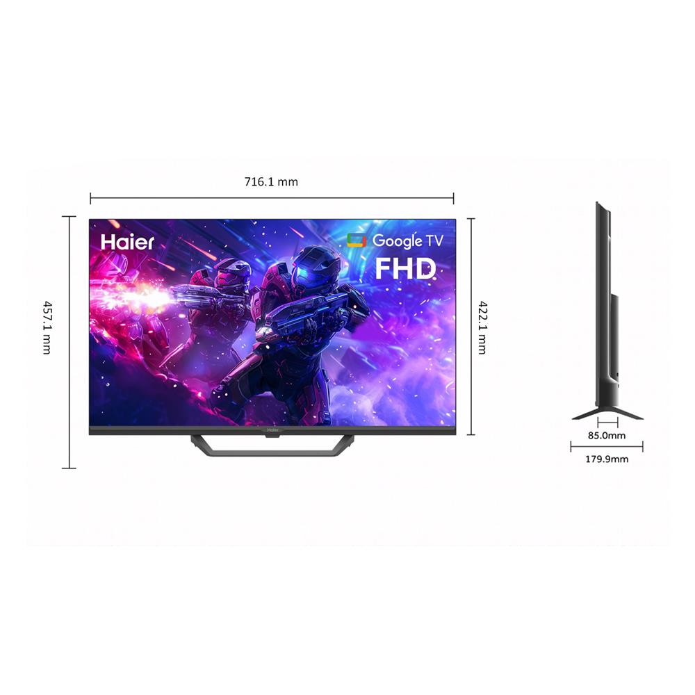 ทีวีคิวแอลอีดี 32 นิ้ว HAIER (FULL HD, QLED, GOOGLE TV) H32S80EFX