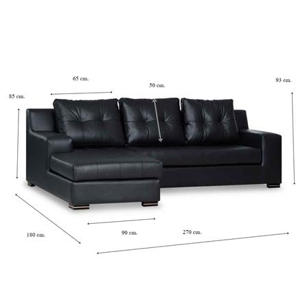 โซฟาเข้ามุมซ้าย AS FURNITURE WILLIAN RBKD36 สีดำ_6