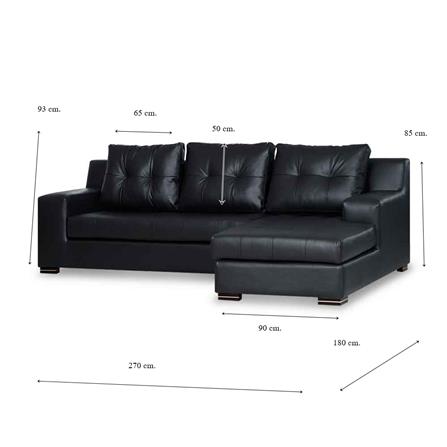 โซฟาเข้ามุมขวา AS FURNITURE WILLIAN LBKD36 สีดำ_6