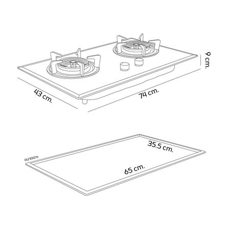 เตาฝังแก๊ส DYNA HOME DH-2BTG 74 ซม._5