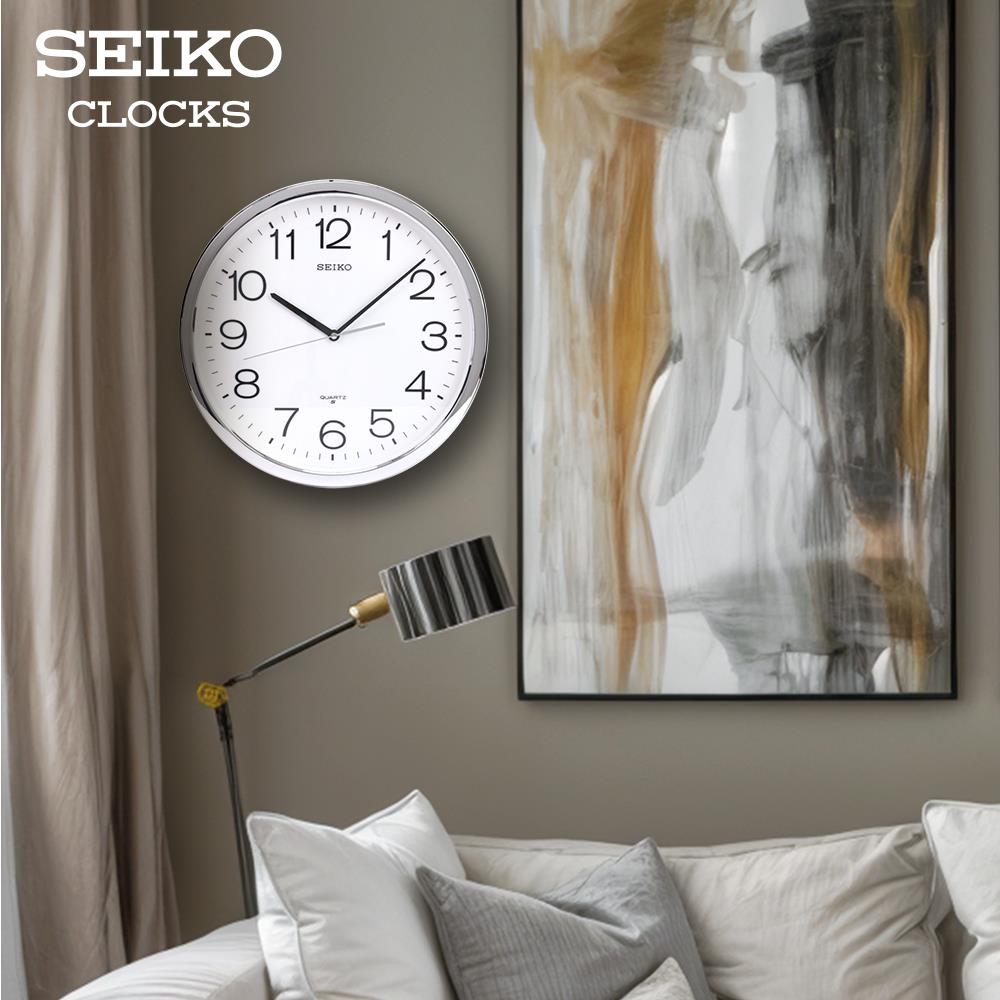 นาฬิกาแขวน SEIKO CLOCKS PAA020S 14 นิ้ว สีเงิน
