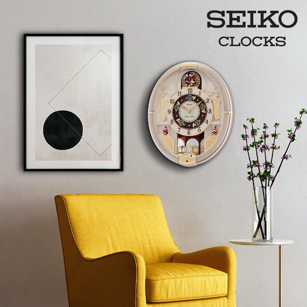 นาฬิกาแขวน SEIKO CLOCKS MELODY QXM290S 18X15 นิ้ว สีเบจ
