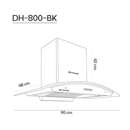 เครื่องดูดควันกระโจม DYNA HOME DH-800-BK 90 ซม._4