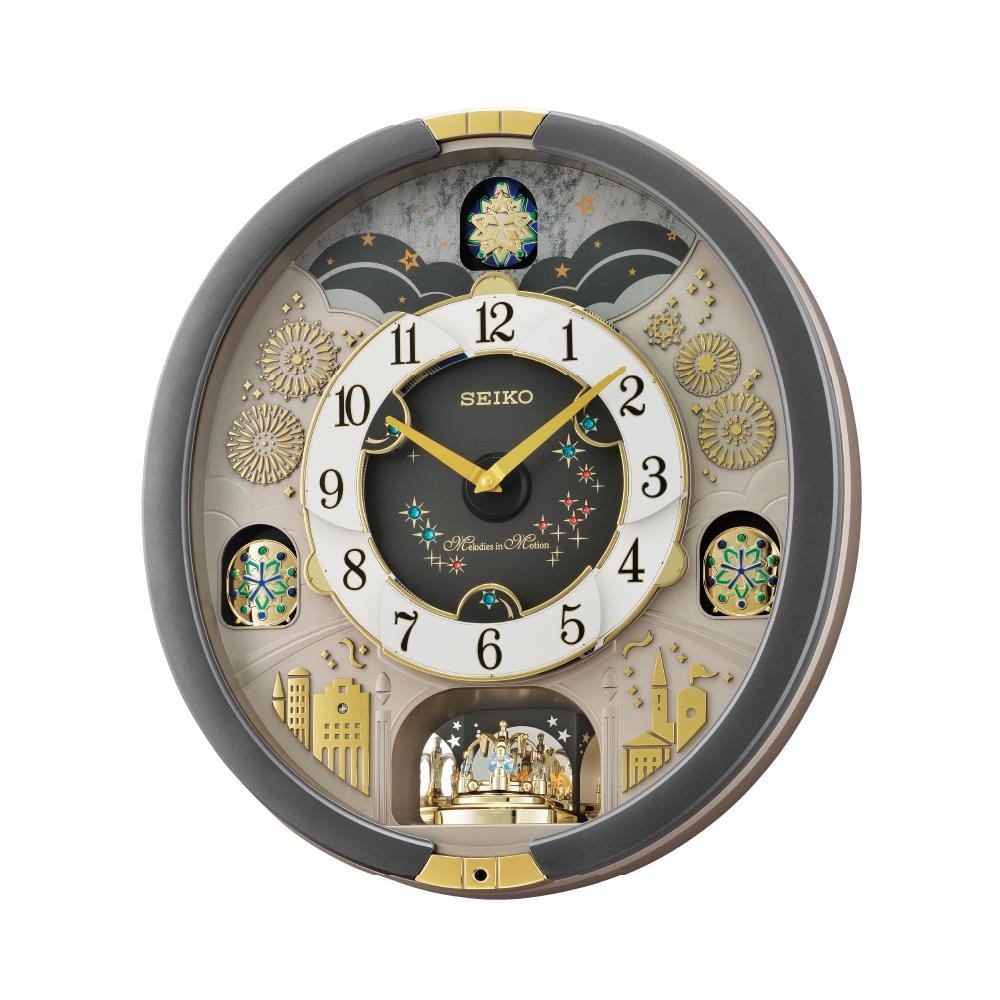 นาฬิกาแขวน SEIKO CLOCKS MELODY QXM385N 17.5X16 นิ้ว สีเทา
