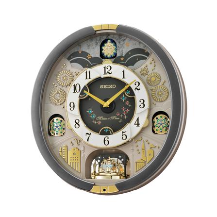นาฬิกาแขวน SEIKO CLOCKS MELODY QXM385N 17.5X16 นิ้ว สีเทา_0