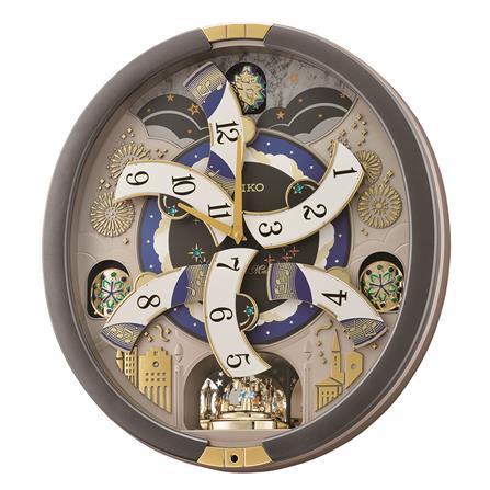 นาฬิกาแขวน SEIKO CLOCKS MELODY QXM385N 17.5X16 นิ้ว สีเทา_2