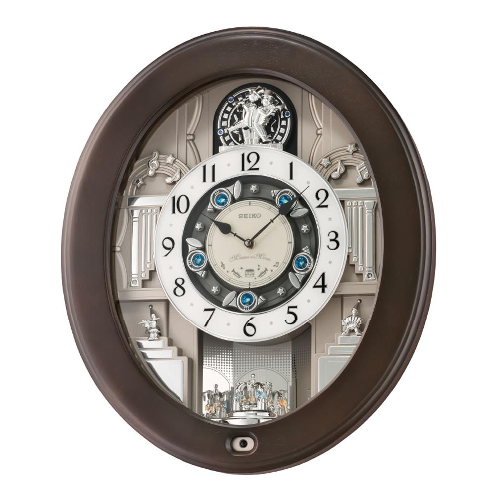 นาฬิกาแขวน SEIKO CLOCKS MELODY QXM389N 19X16 นิ้ว สีน้ำตาล_1
