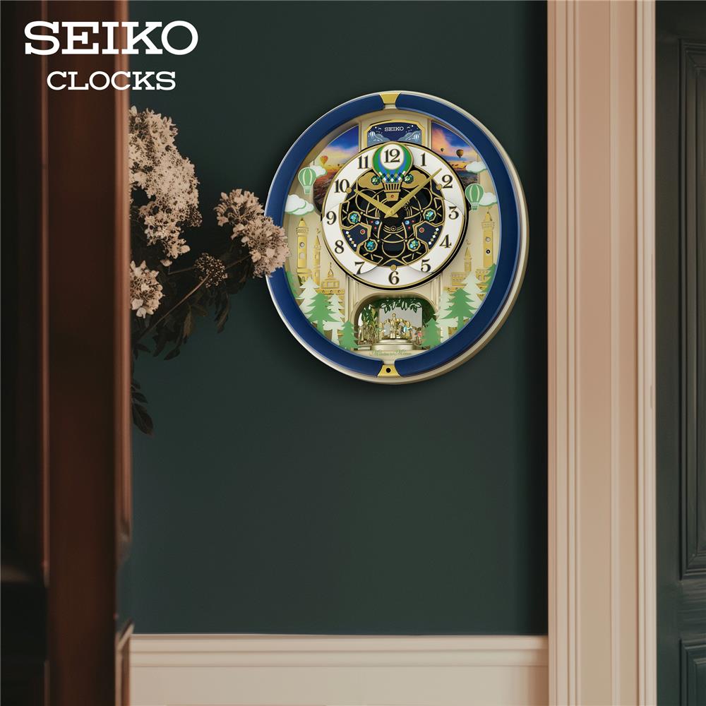 นาฬิกาแขวน SEIKO CLOCKS MELODY QXM398L 17.5X16 นิ้ว สีเงิน