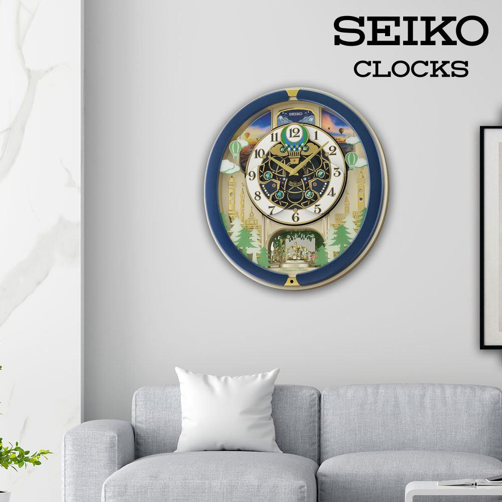 นาฬิกาแขวน SEIKO CLOCKS MELODY QXM398L 17.5X16 นิ้ว สีเงิน