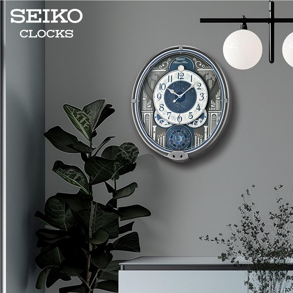 นาฬิกาแขวน MELODY SEIKO CLOCKS QXM393N 18X15.5 นิ้ว สีทอง/น้ำเงิน