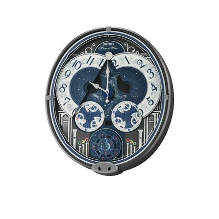 นาฬิกาแขวน MELODY SEIKO CLOCKS QXM393N 18X15.5 นิ้ว สีทอง/น้ำเงิน_2