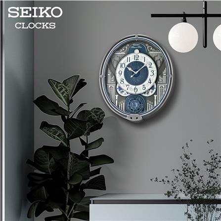 นาฬิกาแขวน MELODY SEIKO CLOCKS QXM393N 18X15.5 นิ้ว สีทอง/น้ำเงิน_3