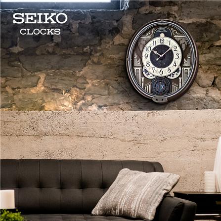 นาฬิกาแขวน MELODY SEIKO CLOCKS QXM393N 18X15.5 นิ้ว สีทอง/น้ำเงิน_4