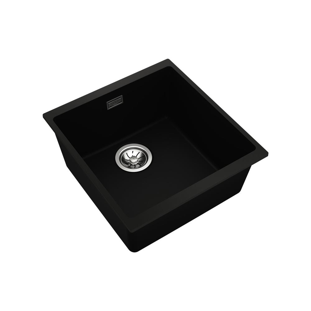 ซิงค์ฝัง 1 หลุม TEKA KUBE 40.40 TG BK U 43 สีดำ