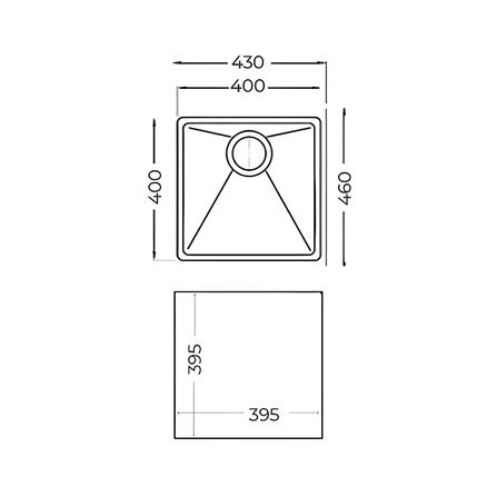 ซิงค์ฝัง 1 หลุม TEKA KUBE 40.40 TG BK U 43 สีดำ_3