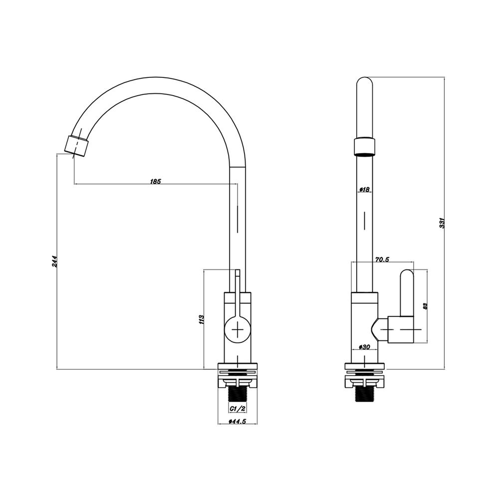 ก๊อกซิงค์เดี่ยวเคาน์เตอร์ HAFELE 495.62.057