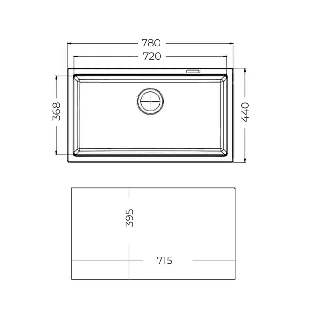 ซิงค์ฝัง 1 หลุม TEKA KUBE 72.37 T BK U 78 สีดำ