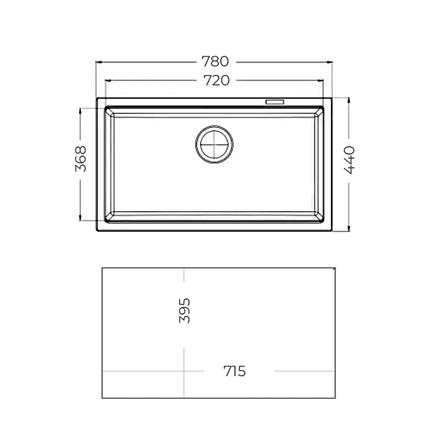 ซิงค์ฝัง 1 หลุม TEKA KUBE 72.37 T BK U 78 สีดำ_3