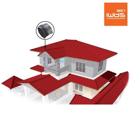 ครอบปิดจั่วสันโค้ง ลอนคู่ ตราเพชร 27x29 ซม. สีไอรอนเกรย์_2