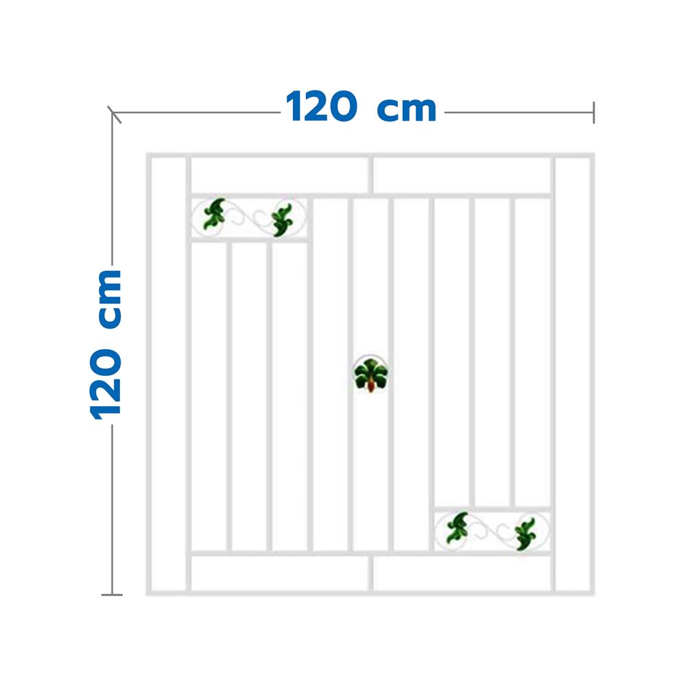เหล็กดัด Lynn ลายใบไม้เรียกทรัพย์ 120x120 ซม. สีขาว