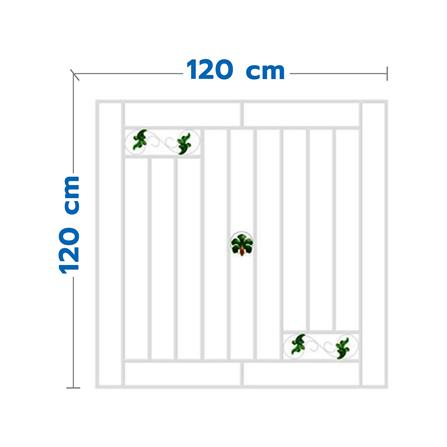 เหล็กดัด Lynn ลายใบไม้เรียกทรัพย์ 120x120 ซม. สีขาว_0