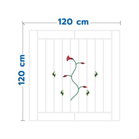 เหล็กดัดหน้าต่าง LYNN ลายใบชบาฮาวาย 120x120 ซม. สีขาว_0