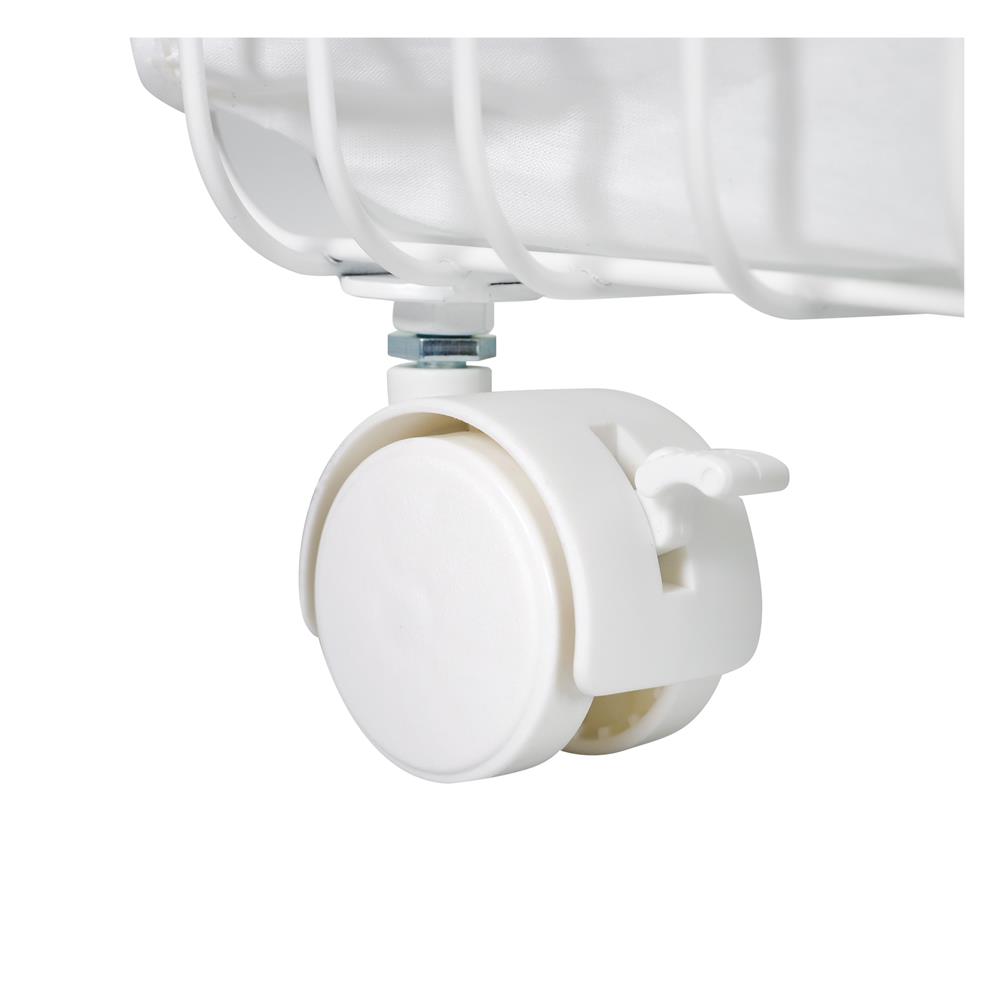 ตะกร้าผ้าเหลี่ยมมีล้อ PLIM KATE สีขาว