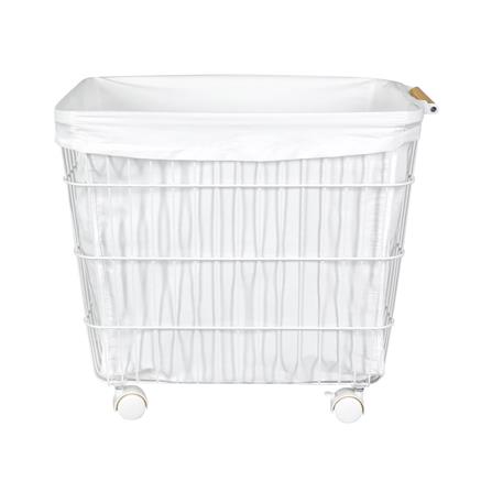 ตะกร้าผ้าเหลี่ยมมีล้อ PLIM KATE สีขาว_2