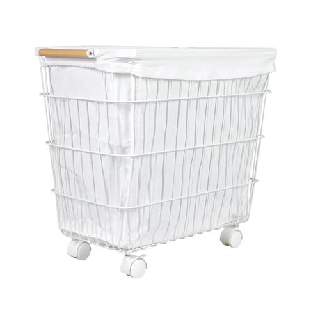 ตะกร้าผ้าเหลี่ยมมีล้อ PLIM KATE สีขาว_3