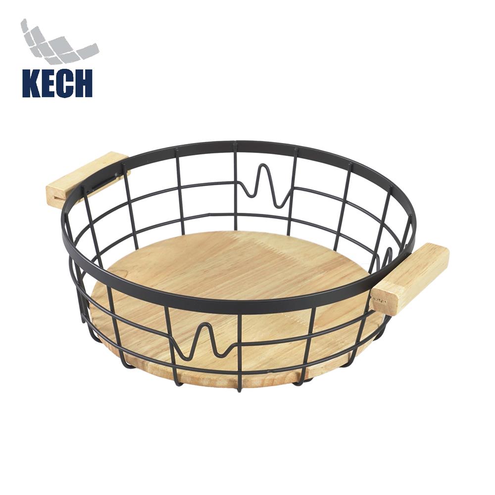 ตะกร้าผลไม้กลม KECH T-BOLT 29 ซม. สีดำ_1