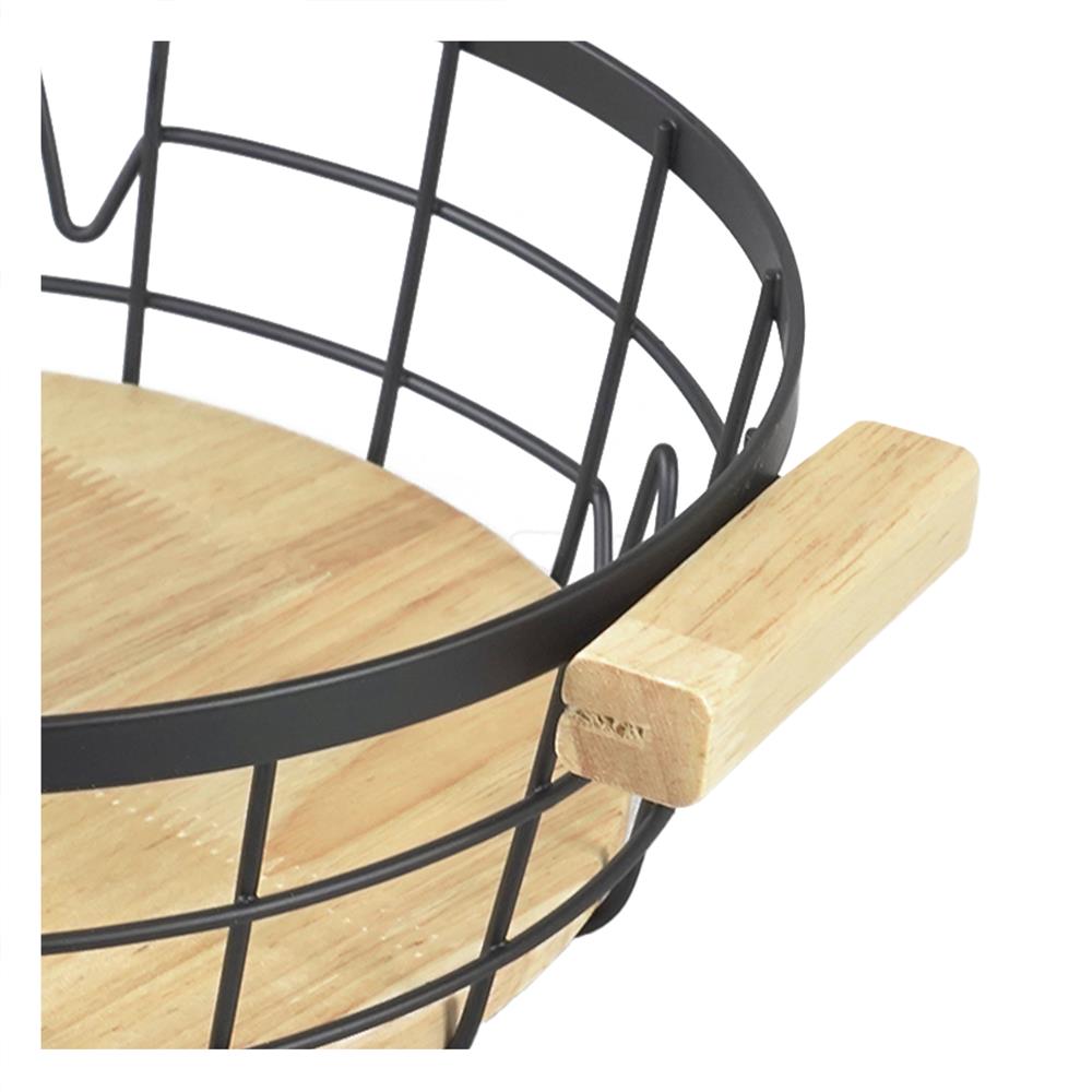 ตะกร้าผลไม้กลม KECH T-BOLT 29 ซม. สีดำ