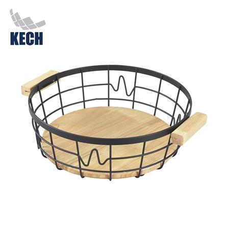 ตะกร้าผลไม้กลม KECH T-BOLT 29 ซม. สีดำ_0