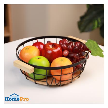ตะกร้าผลไม้กลม KECH T-BOLT 29 ซม. สีดำ_4