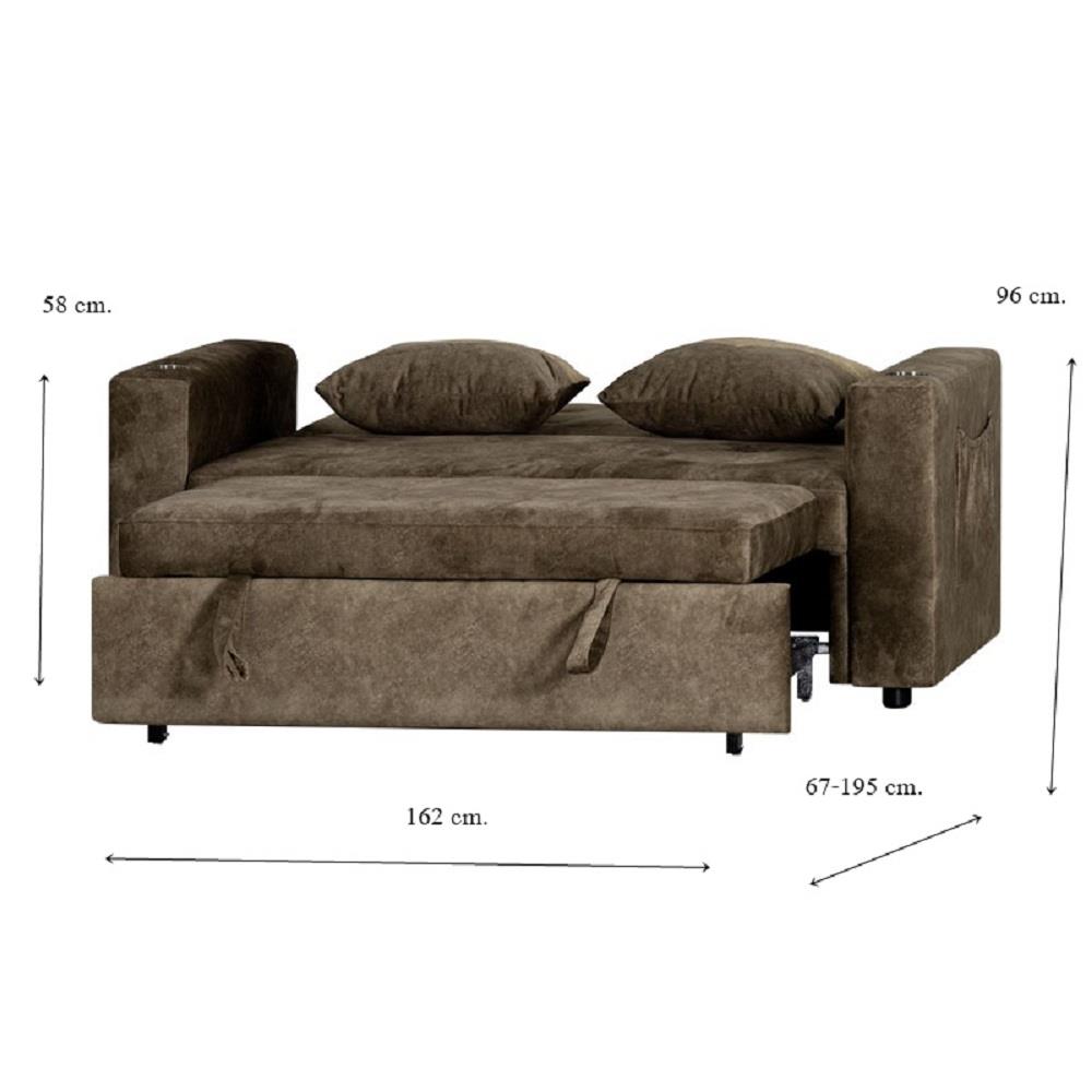 โซฟาเบด AS FURNITURE CHARLOTTE CBWU37 สีน้ำตาล/เหลือง