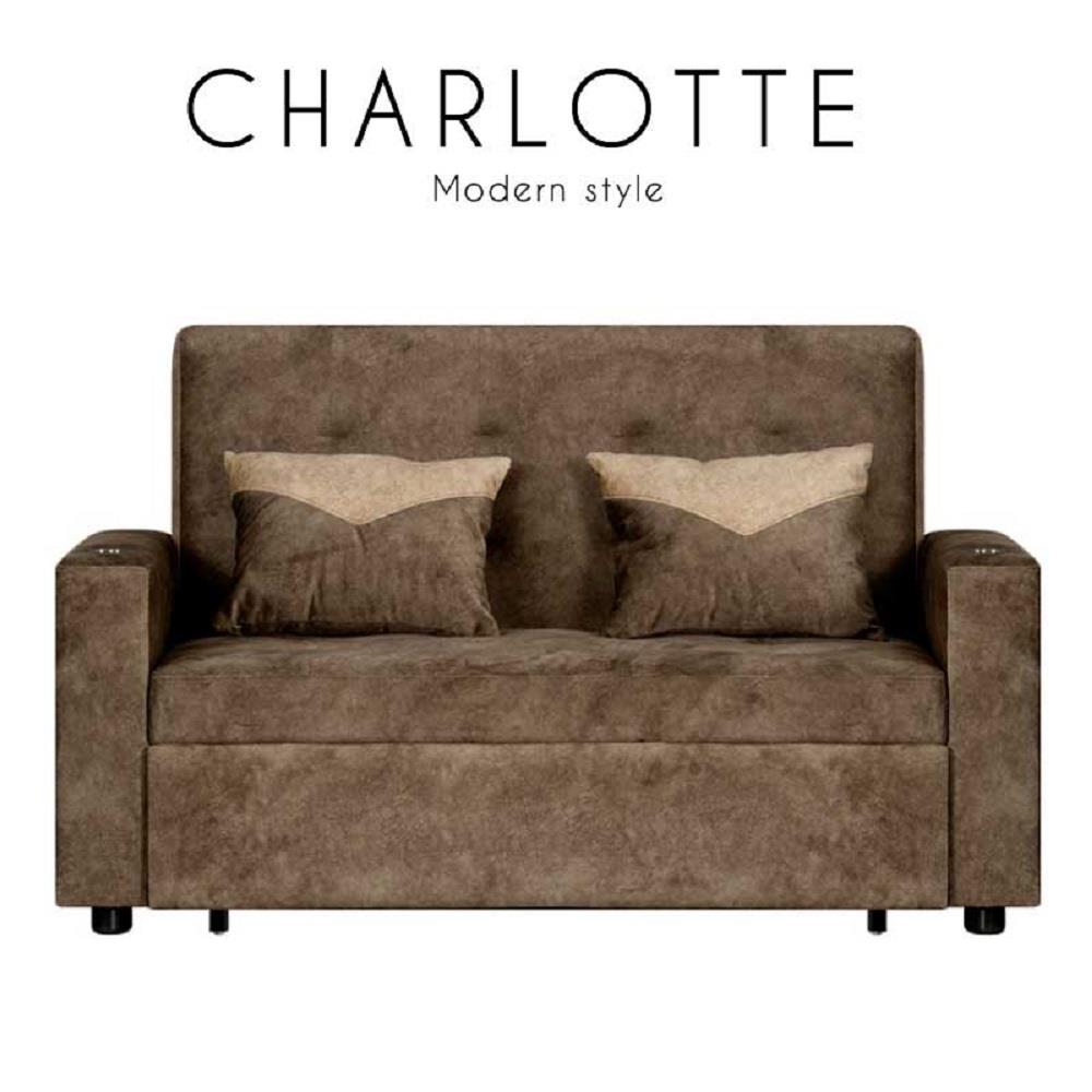 โซฟาเบด AS FURNITURE CHARLOTTE CBWU37 สีน้ำตาล/เหลือง