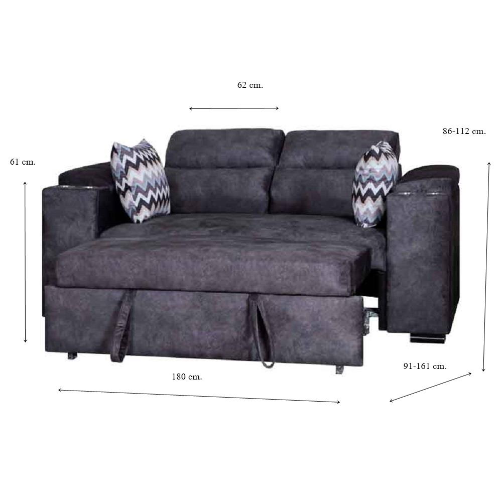 โซฟาเบด 2 ที่นั่ง AS FURNITURE NADIA CGYU40 สีเทา