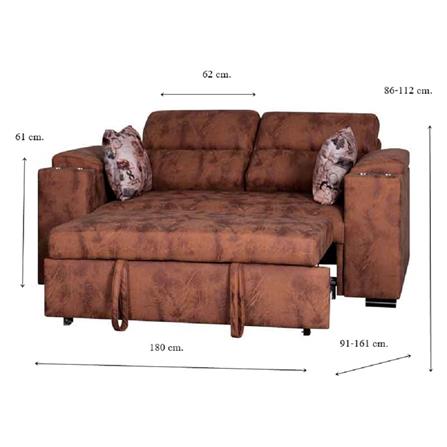 โซฟาเบด 2 ที่นั่ง AS FURNITURE NADIA LBWU12 สีน้ำตาล_8