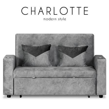 โซฟาเบด AS FURNITURE CHARLOTTE CGYU40 สีเทาอ่อน_7
