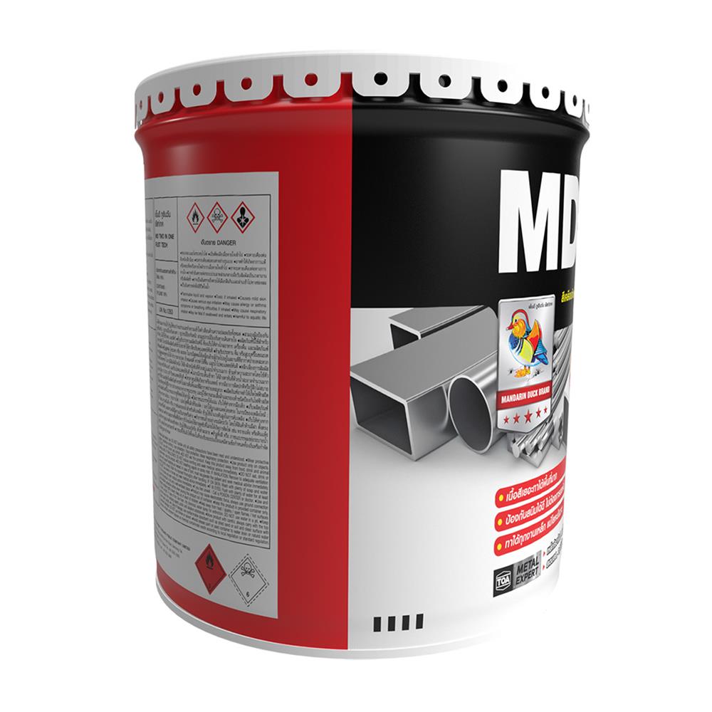 สีเคลือบกันสนิม TOA MD 2 IN 1 RUST TECH สีดำ ด้าน 5 แกลลอน