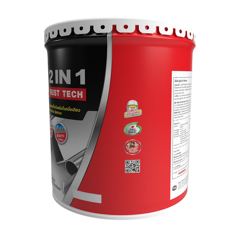 สีเคลือบกันสนิม TOA MD 2 IN 1 RUST TECH สีดำ ด้าน 5 แกลลอน