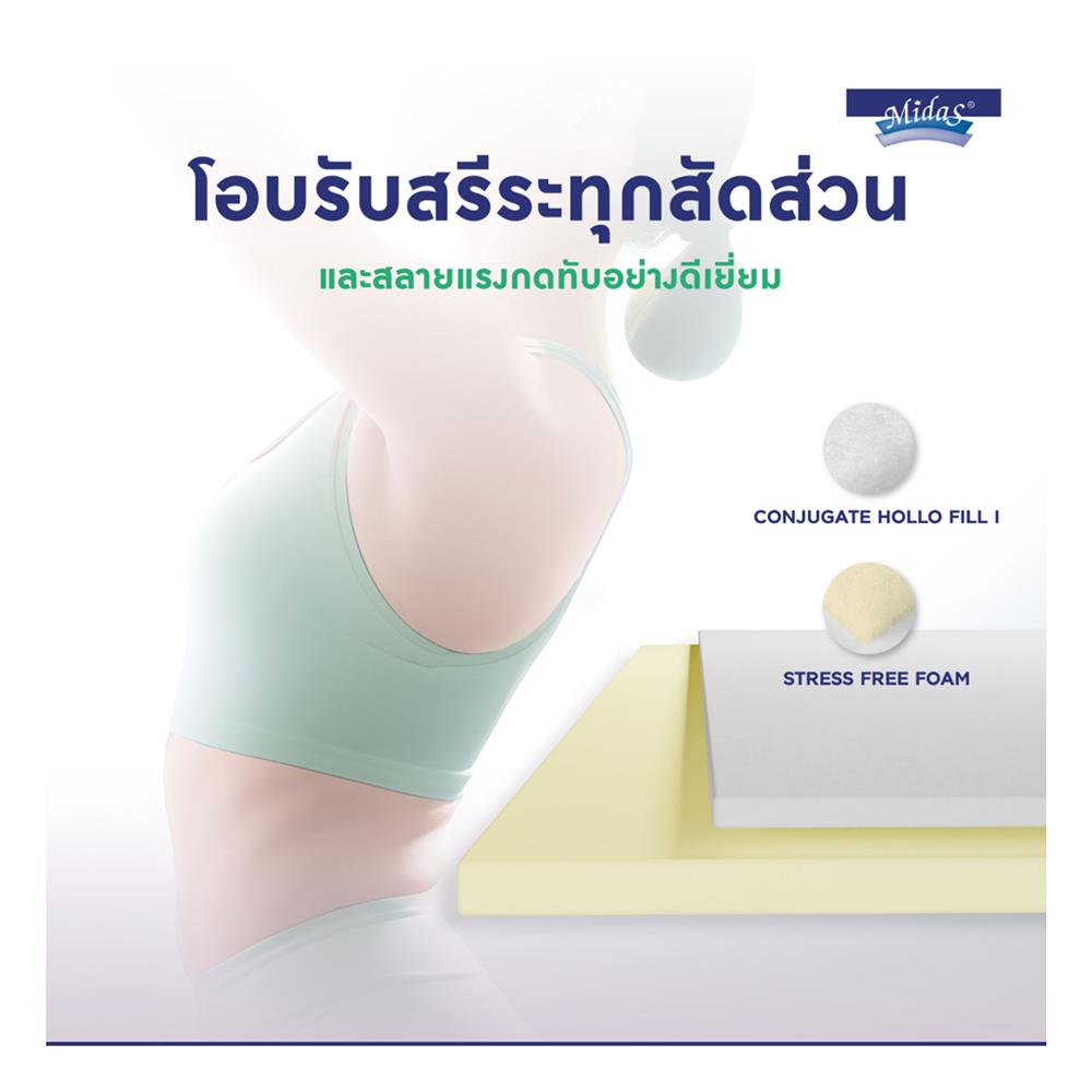 ที่นอน 5 ฟุต MIDAS ZANE I พร้อมหมอนหนุน 2 ชิ้น