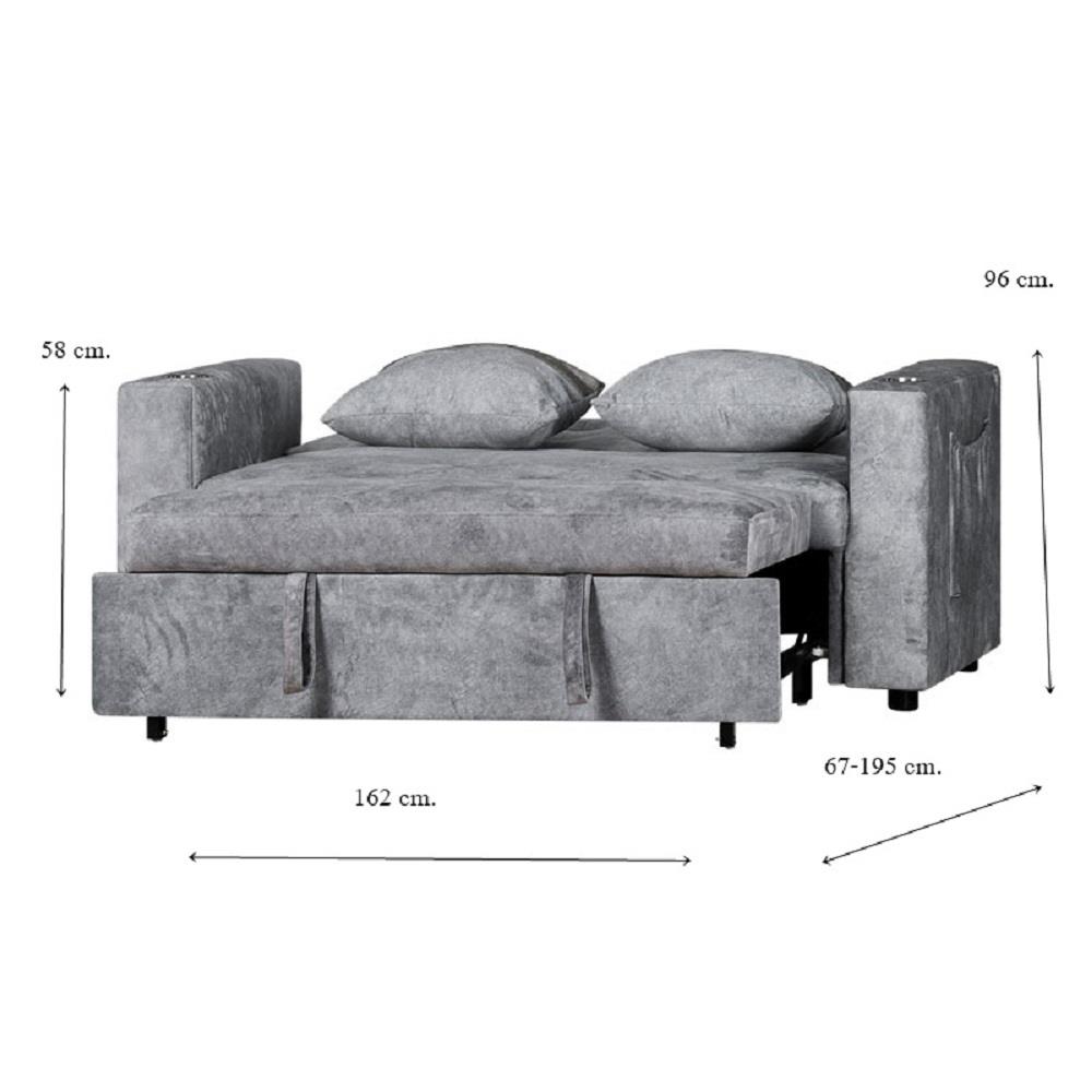 โซฟาเบด AS FURNITURE CHARLOTTE CGYU58 สีเทาอ่อน