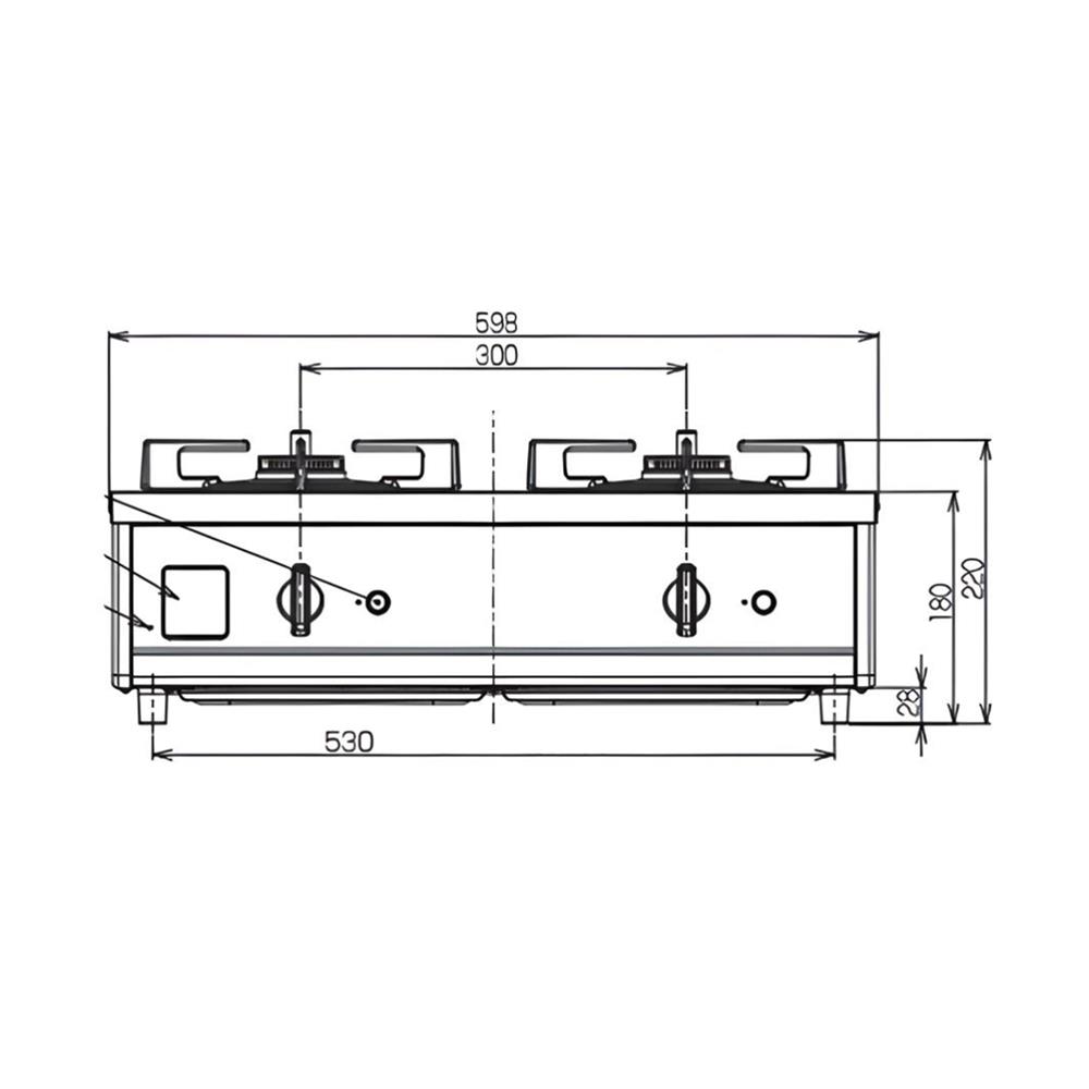 เตาแก๊สตั้งโต๊ะ 2 หัวแก๊ส RINNAI ET21-2STSY-S