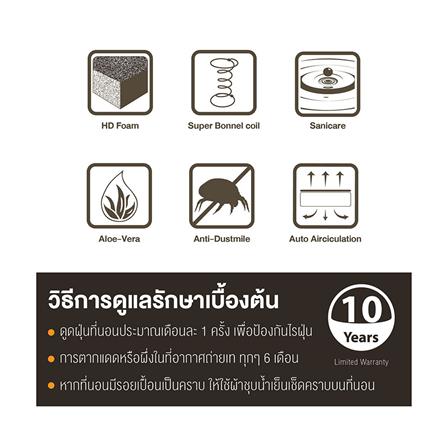 ที่นอน 5 ฟุต WOODFIELD W-5590 พร้อมหมอนหนุน 2 ชิ้น_6